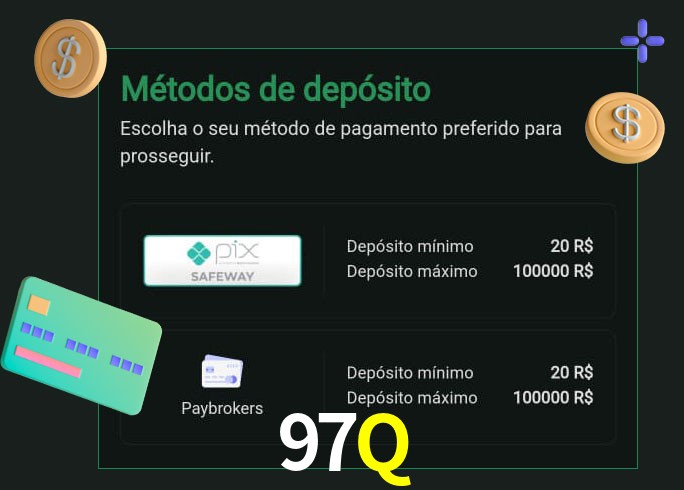 O cassino 97Q oferece uma grande variedade de métodos de pagamento